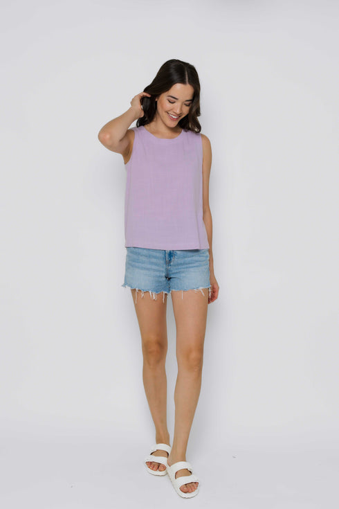 Keri-Sleeveless Woven Shell